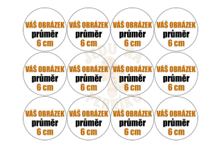 Fondánový list 12 kruhů 6 cm - vlastní obrázky