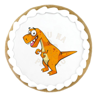 Perníček Oranžový dinosaurus - kulatý 8 cm