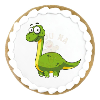 Perníček Zelený dinosaurus - kulatý 8 cm