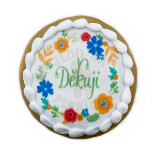 Děkovný perníček s květinami