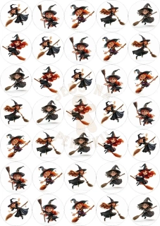 Fondánový list 35 kruhů 3,8 cm - Mladé čarodějnice