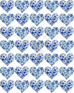 Fondánový list - Porcelánová srdíčka