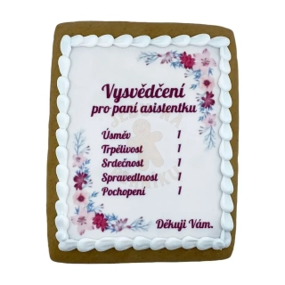 Perníkové vysvědčení pro paní asistentku