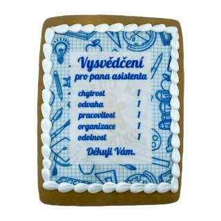 Perníkové vysvědčení pro pana asistenta